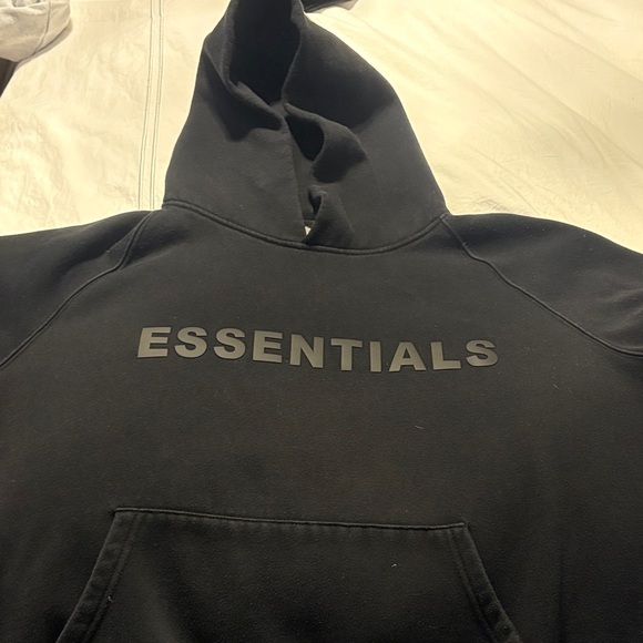 None Tops - Black Logo Hooded Pullover